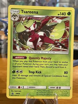 2017 Pokemon Sun And Moon Tsareena SM26 Black Star Promo Card MP - Image 1