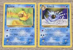 Pokemon TCG Psyduck 53/62 + Golduck 35/62 Fossil Set Cards LP - Image 1