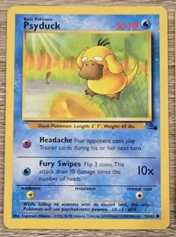 Pokemon TCG Psyduck 53/62 + Golduck 35/62 Fossil Set Cards LP - Image 2