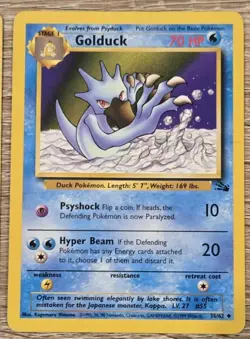 Pokemon TCG Psyduck 53/62 + Golduck 35/62 Fossil Set Cards LP - Image 3