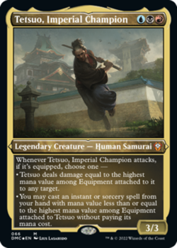 Moderate Play, English MTG Foil Tetsuo, Imperial Champion - Foil Etched Commande - Image 1