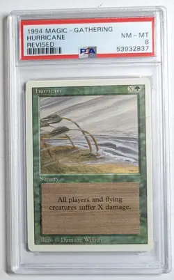 1994 Magic The Gathering Revised Hurricane PSA 8 NM-MT! - Image 1