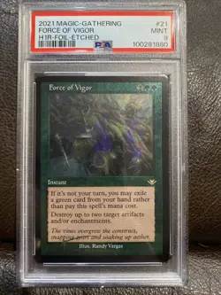MTG Force of Vigor Foil Etched Retro Frame 21/40 Modern Horizons PSA 9 Mint - Image 1