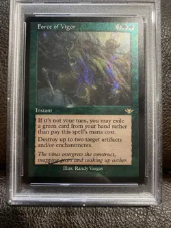 MTG Force of Vigor Foil Etched Retro Frame 21/40 Modern Horizons PSA 9 Mint - Image 2