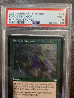 MTG Force of Vigor Foil Etched Retro Frame 21/40 Modern Horizons PSA 9 Mint - Image 3