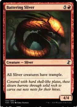 Magic the Gathering Battering Sliver 154 Regular Common TSR 2020 - Image 1