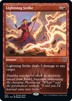 1 x Lightning Strike - Dark Frame Promo - Dominaria United - NM-Mint - MTG - Image 1