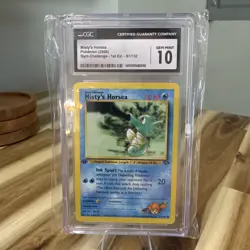 2000 CGC 10 Gem Mint Misty's Horsea Gym Challenge 1st Edition 87/132 - Image 1