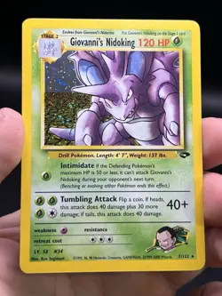 Giovanni's Nidoking Holo Rare 7/132 Pokemon Gym Challenge WOTC English NM - Image 3
