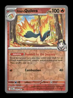 Ethan's Quilava Reverse Holo Common SV10: Destined Rivals 033/182 NM Pokemon NM - Image 1