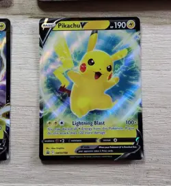 Pikachu V CHRISTMAS JUMBO & std size Promos SWSH198 & SWSH061 Holo 🔥 Pokemon 🔥 - Image 5