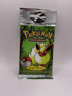 1999 Pokemon Jungle FACTORY SEALED Booster Pack Flareon Art, 21.5g HEAVY HOLO - Image 3