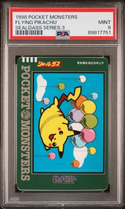 1998 POCKET MONSTERS SEALDASS SER 3 FLYING PIKACHU PSA 9 - Image 1