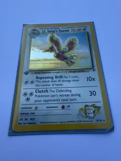 Lt. Surge's Fearow #022 Rare Holo Gym Heroes Japanese Pocket Monsters MP - Image 1