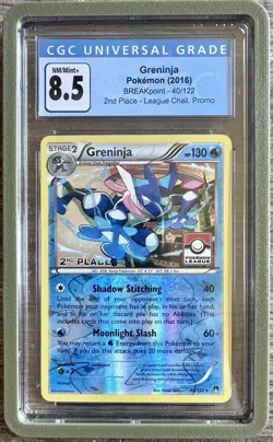2ND PLACE Greninja Promo Reverse Foil Breakpoint Pokemon League 2016 NM CGC 8.5 - Image 1