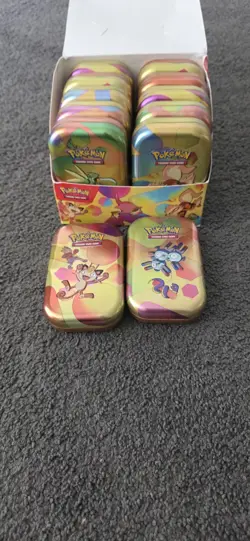 Pokemon 151 TCG Display EMPTY Mini Tins Alson10 Mega Evolutions Tins No Packs - Image 3