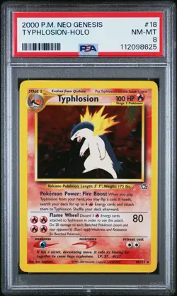 2000 POKEMON NEO GENESIS #18 TYPHLOSION-HOLO PSA 8 - Image 1