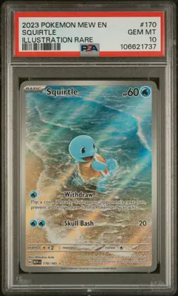 2023 POKEMON MEW EN-151 ILLUSTRATION RARE #170 SQUIRTLE PSA 10 - Image 1