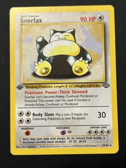Snorlax 27/64 1st Edition Non-Holo Jungle Pokemon TCG Vintage SET BREAK - Image 1