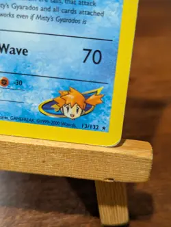 Misty’s Gyarados 13/132 1st Edition Gym Challenge Holo Pokemon Card PLAYED - Image 3
