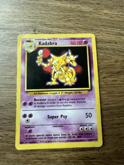 Kadabra 32/102 Base Set Pokemon Card Wizard Of The Coast - MP - Image 1