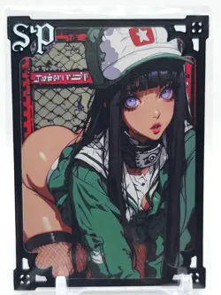 Goddess Story - Black Metal Waifu Card - Hinata Uzumaki - NUMBERED #/100 - Image 1