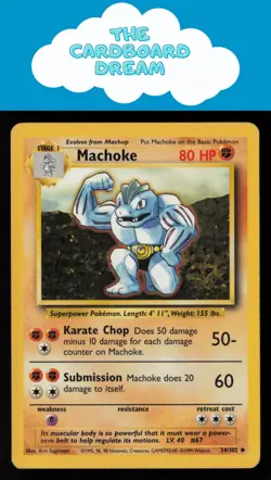 Machoke Base Set #034/102 Uncommon Pokemon Card WotC - Image 1