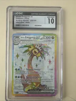 Pokemon Alolan Exeggutor EX Surging Sparks Ultra Rare Holo Card #225/191 CGC 10 - Image 1