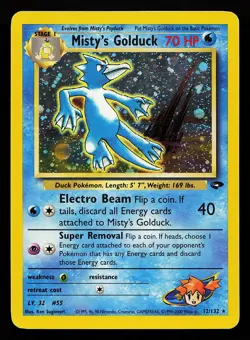 Misty's Golduck 12/132 Holo Rare Gym Challenge Pokemon Card - Image 1