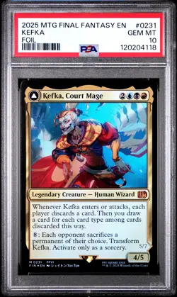 2025 MTG FINAL FANTASY FOIL #0231 KEFKA, COURT MAGE/KEFKA, RULER OF RUIN PSA 10 - Image 1