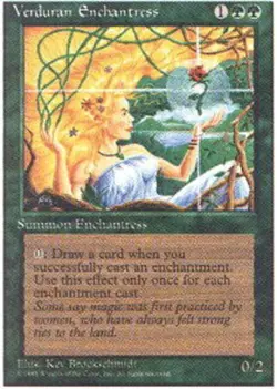 [1x] Verduran Enchantress Slight Play, English Fourth Edition MTG Magic - Image 1