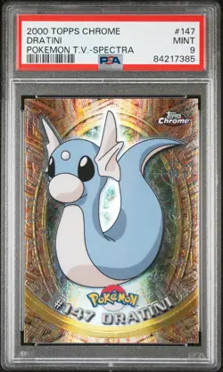 2000 TOPPS CHROME POKEMON T.V. SPECTRA #147 DRATINI PSA 9 - Image 1