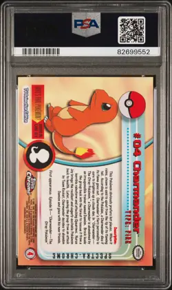 2000 TOPPS CHROME POKEMON T.V. SPECTRA #4 CHARMANDER PSA 9 - Image 2