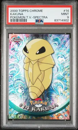 2000 TOPPS CHROME POKEMON T.V. SPECTRA #14 KAKUNA PSA 9 - Image 1