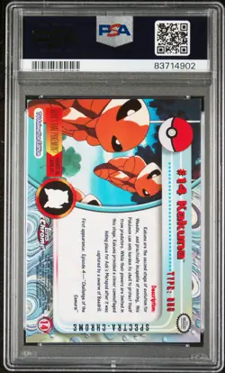 2000 TOPPS CHROME POKEMON T.V. SPECTRA #14 KAKUNA PSA 9 - Image 2