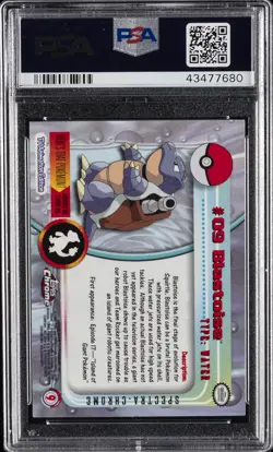 2000 TOPPS CHROME POKEMON T.V. SPECTRA #9 BLASTOISE PSA 8 - Image 2