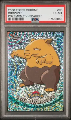 2000 TOPPS CHROME POKEMON T.V. SPARKLE #96 DROWZEE PSA 6 - Image 1