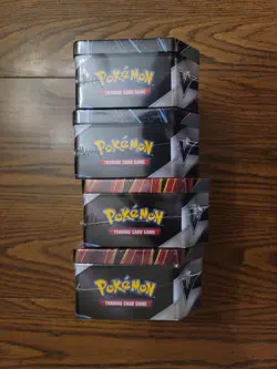Pokemon TCG V Strikers Tin Lot X4 Factory Sealed 2024 Reprint w/ Evolving Skies - Image 4