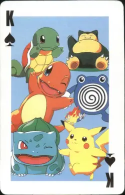 Vintage Pokemon Pocket Monsters Playing Cards K of Spades Charmander Pikachu - Image 1