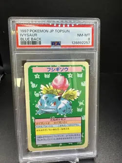 1997 Topsun Pokemon Ivysaur Blue Back No Number PSA 8 - Image 1
