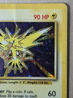 Pokemon Zapdos Holo Rare Base Set 16/102 Heavy Damage - Image 4
