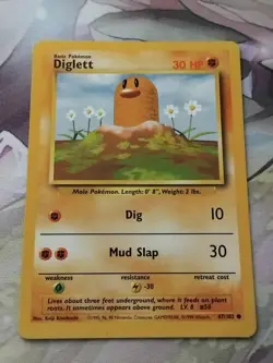 Pokemon TCG Diglett Base Set 47/102 Regular MP. - Image 1
