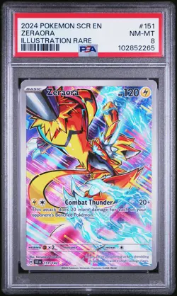 2024 POKEMON SCR EN-STELLAR CROWN ILLUSTRATION RARE #151 ZERAORA PSA 8 - Image 1