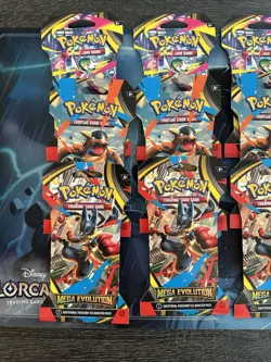 Pokemon Mega Evolution Sleeved Booster Pack Lot Of 12 Packs New Sealed 2025 - Image 2