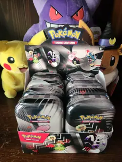 NEW Pokemon Mini Display Black Bolt and White Flare Collection, 8 Sealed Tins - Image 1
