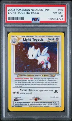2002 POKEMON NEO DESTINY #15 LIGHT TOGETIC-HOLO PSA 8 - Image 1