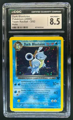 2000 Pokemon Team Rocket Dark Blastoise Holo #3/82 CGC 8.5 - Image 1