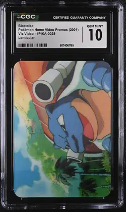 CGC 10 GEM MINT Blastoise Pioneer Viz Video PIKA-0028 Lenticular Pokemon Card - Image 1