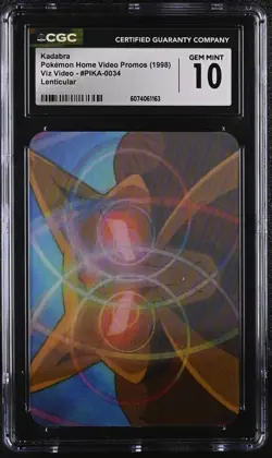 CGC 10 GEM MINT Kadabra Pioneer Viz Video PIKA-0034 Lenticular Pokemon Card - Image 1