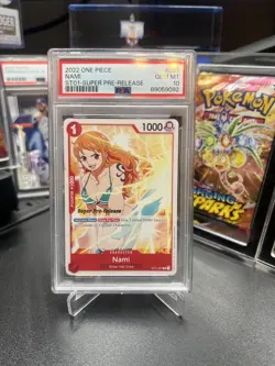 One Piece Card Nami Super Pre-Release ST01-007 C PSA 10 - Image 1